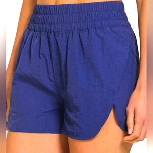 Zenana Windbreaker Smocked Waistband Running Shorts Size XL